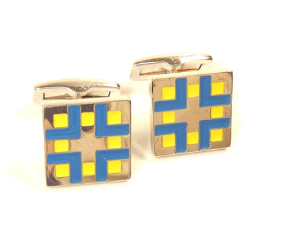 Burberry Enamel Plaid Cufflinks