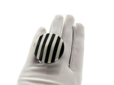 Missoni Modern Large Black and White Cocktail Ring Ring Missoni