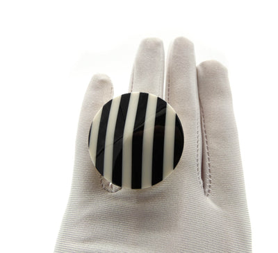 Missoni Modern Large Black and Cream Cocktail Ring