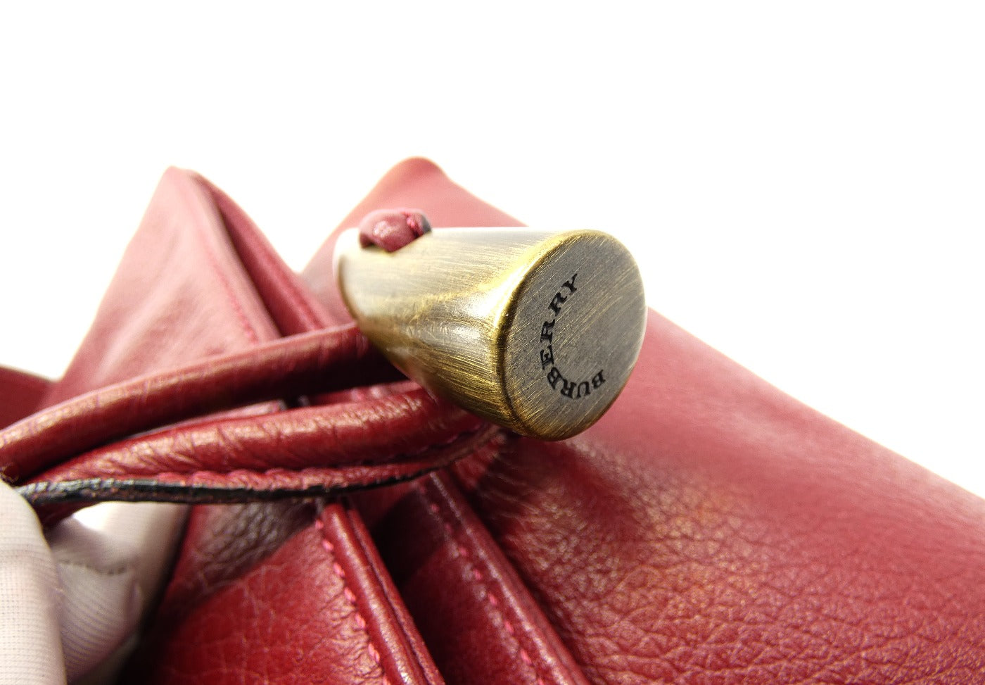 Burberry Vintage Red Leather Horn Bag