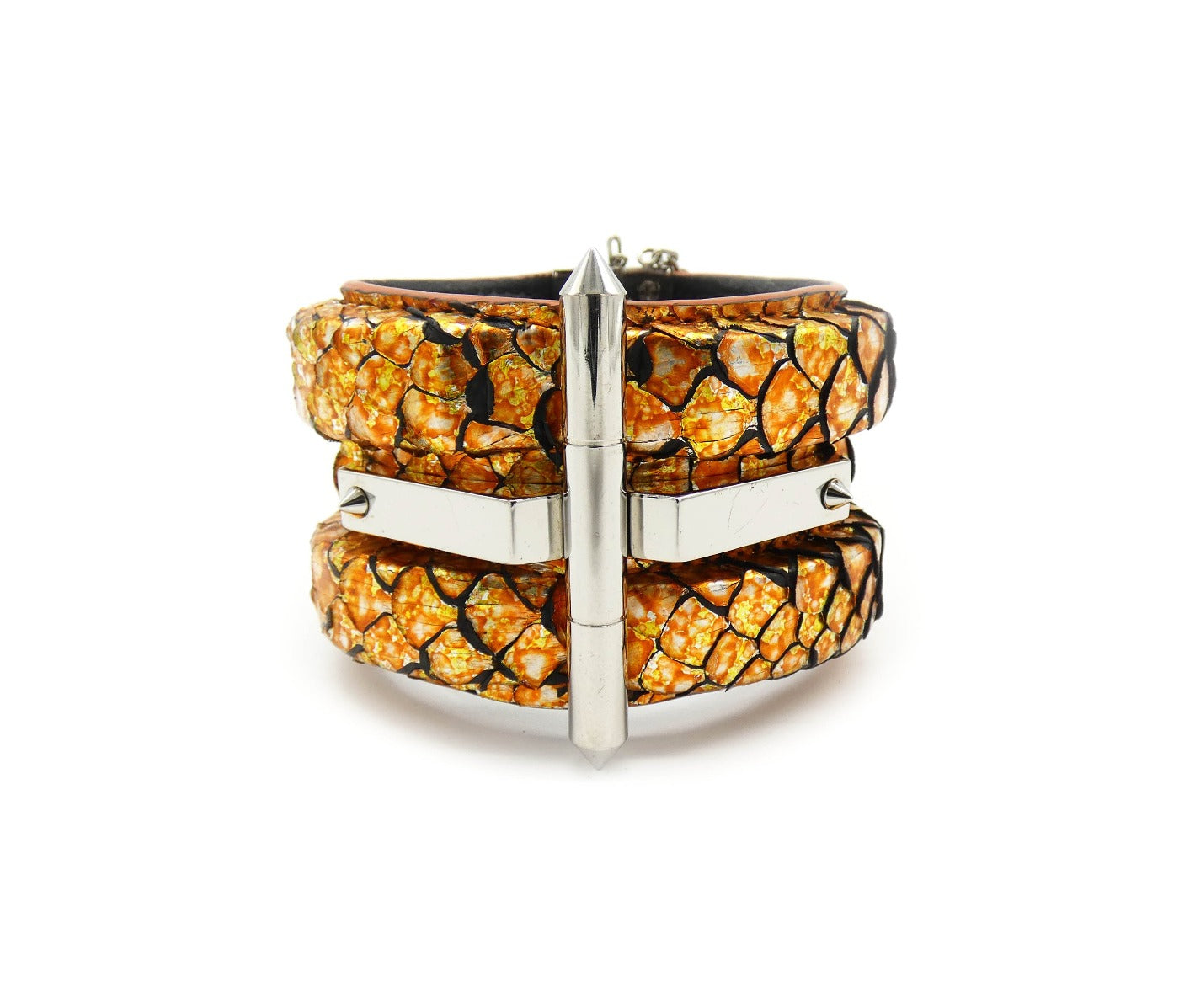 Roberto Cavalli Python Wide Metallic Cuff Bracelet Roberto Cavalli