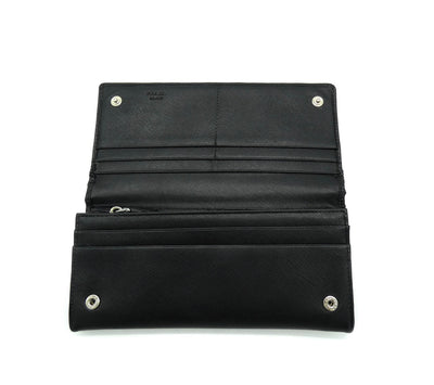 Prada Black Saffiano Long Wallet