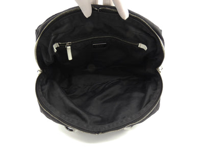 Prada Vintage Black Denim with White Leather Shoulder Bag