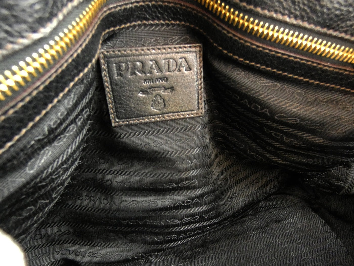 Prada Brown Velvet Logo Tote