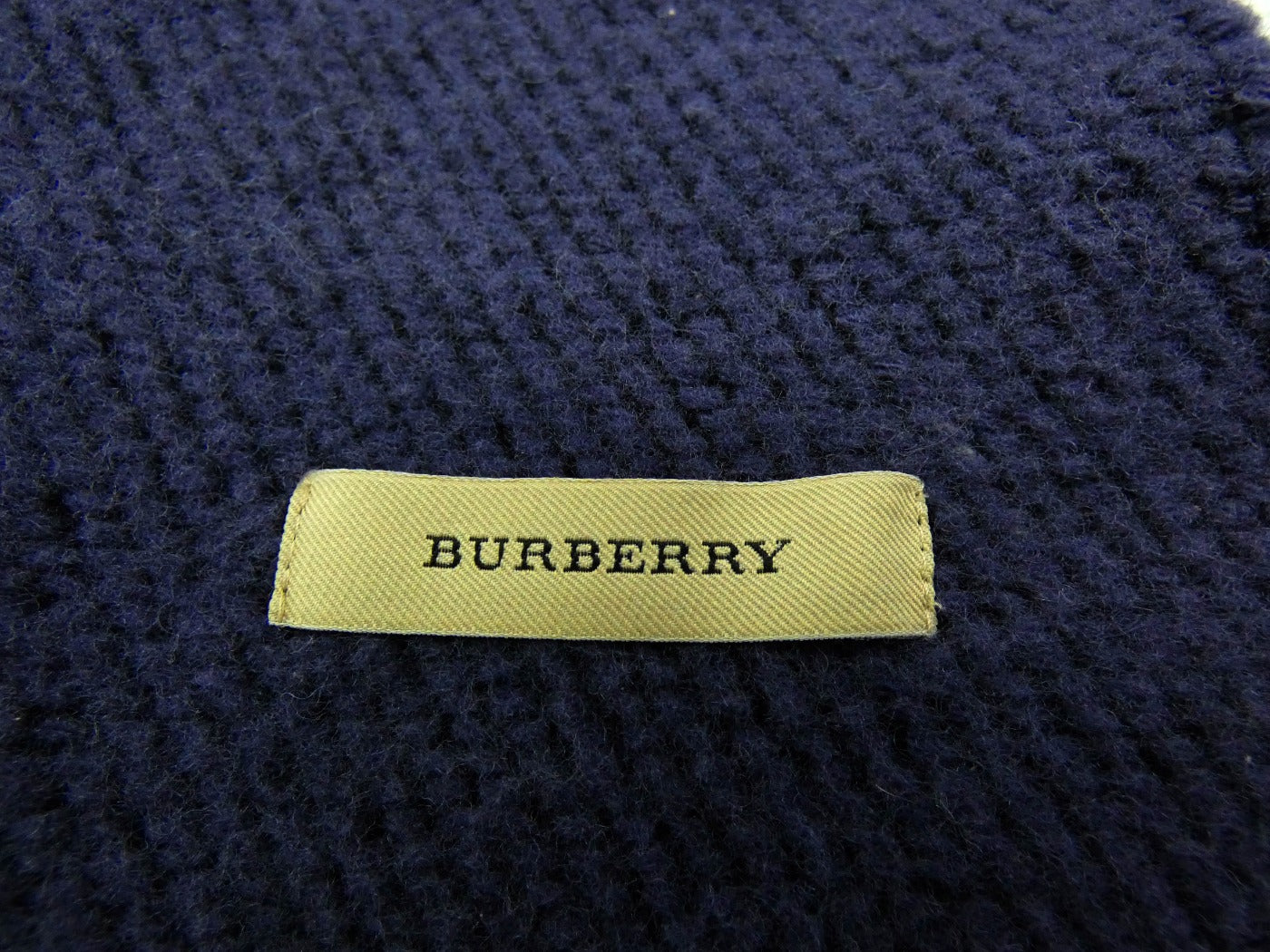 Burberry Wool and Cashmere Black and Multi Blanket Scarf