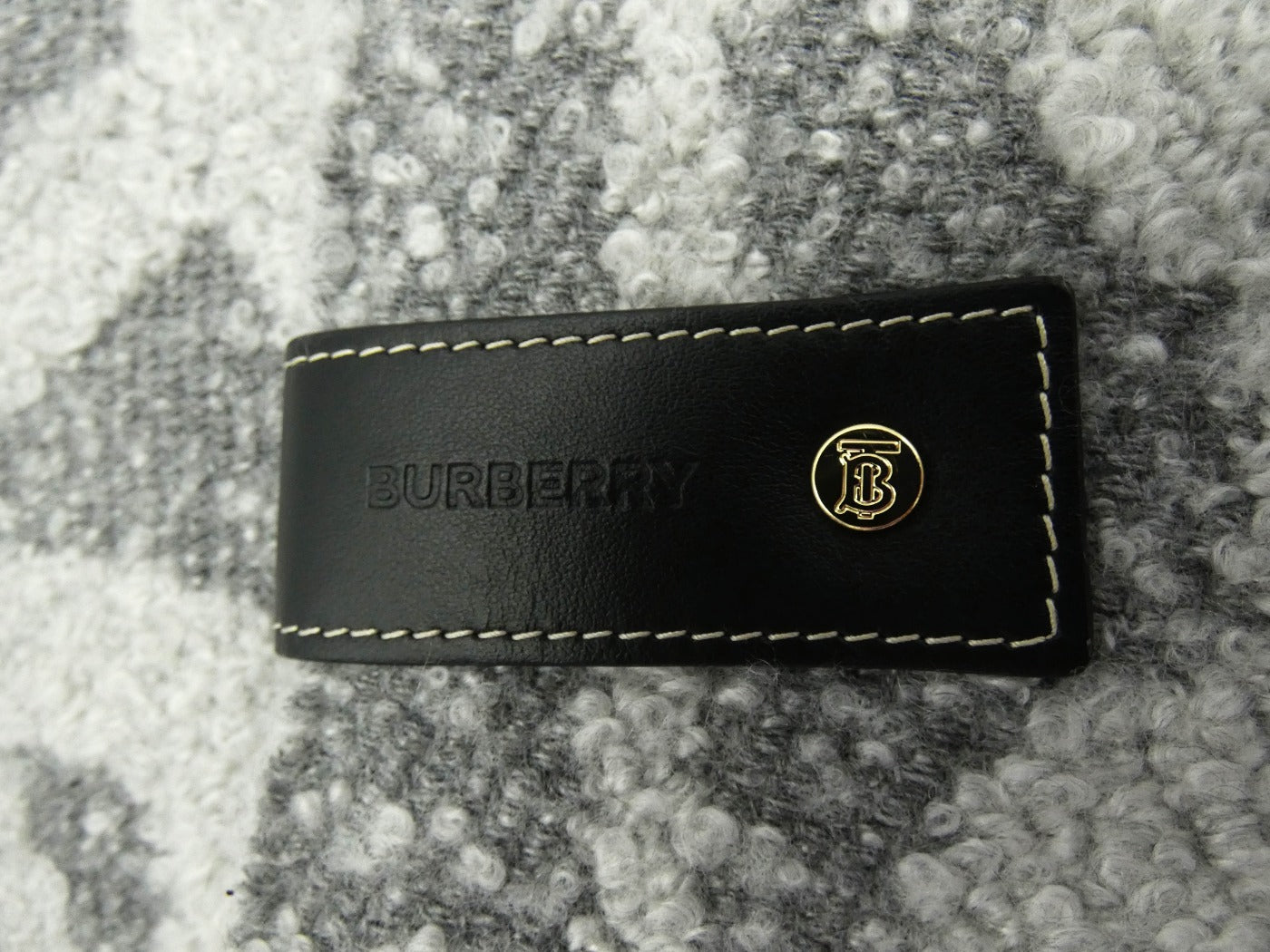 Burberry TB Monogram Cashmere and Silk Grey Large Scarf/Shawl - Large 20" x 85"