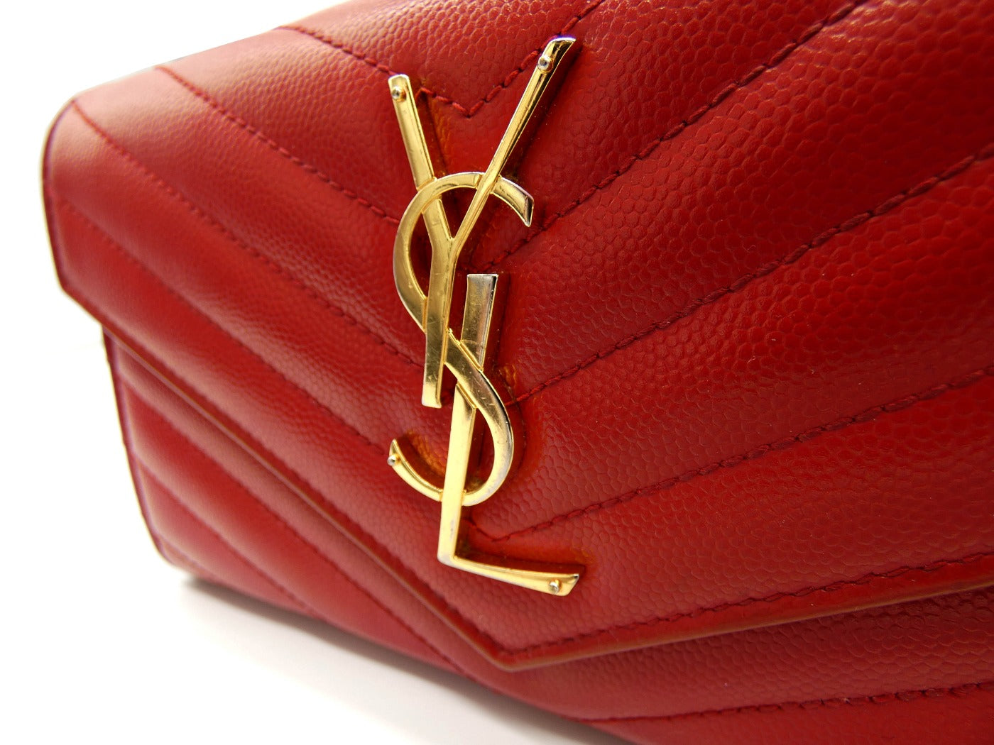 Saint Laurent Rouge Grain De Poudre Large Envelope Wallet