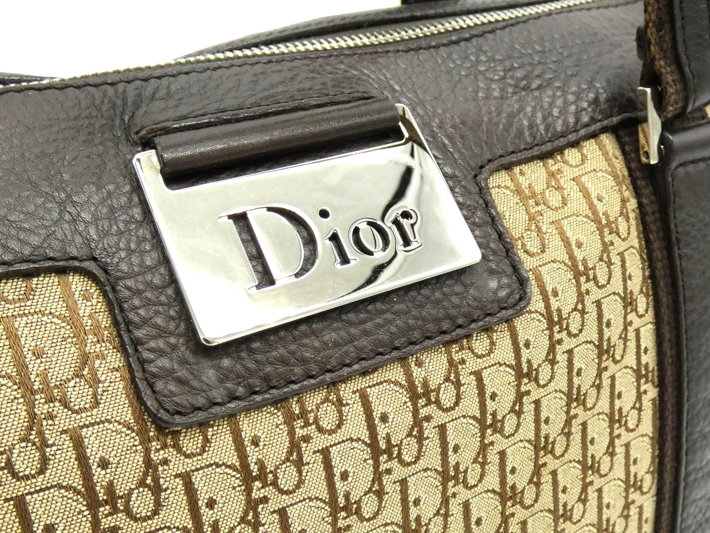 Christian Dior Tan Oblique Street Chic Boston Handbag