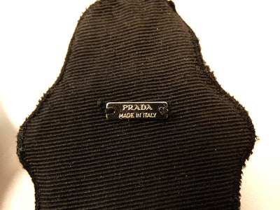 Prada Black Drop Clip Crystal Earrings