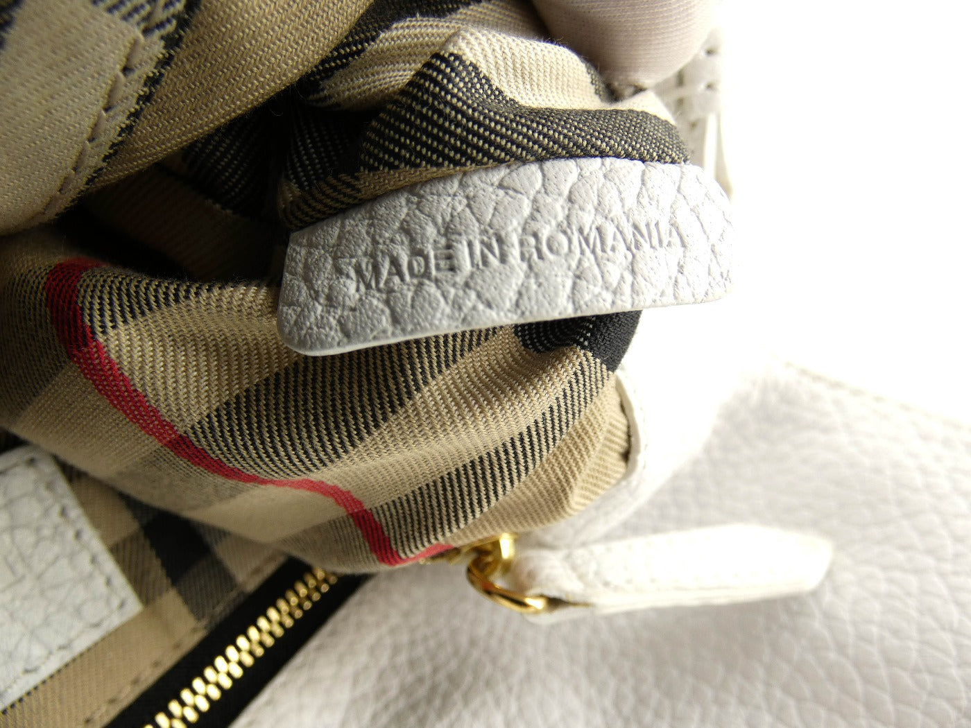 Burberry White Leather Leah Bag Bag Burberry