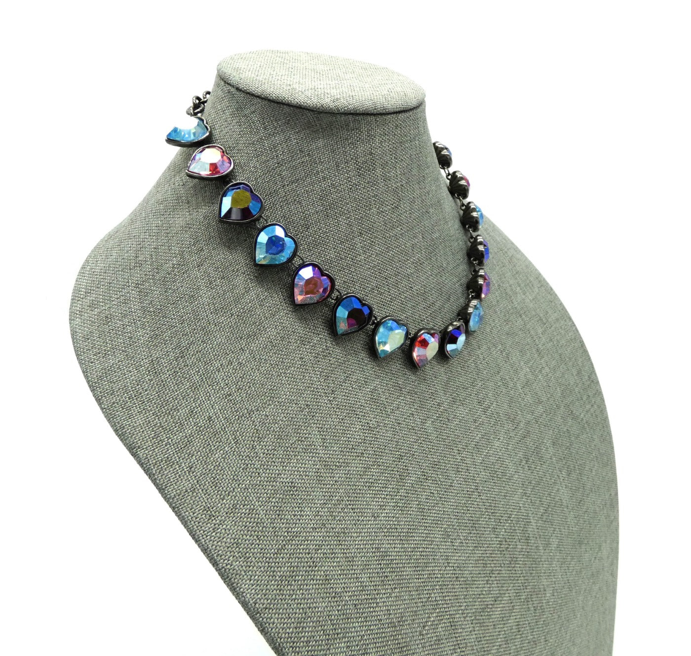 Yves Saint Laurent Gripoix Aurora Borealis Crystal Heart Necklace Necklace YSL
