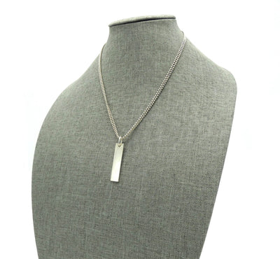 Gucci Sterling Bar Tag Double Strand Pendant Necklace