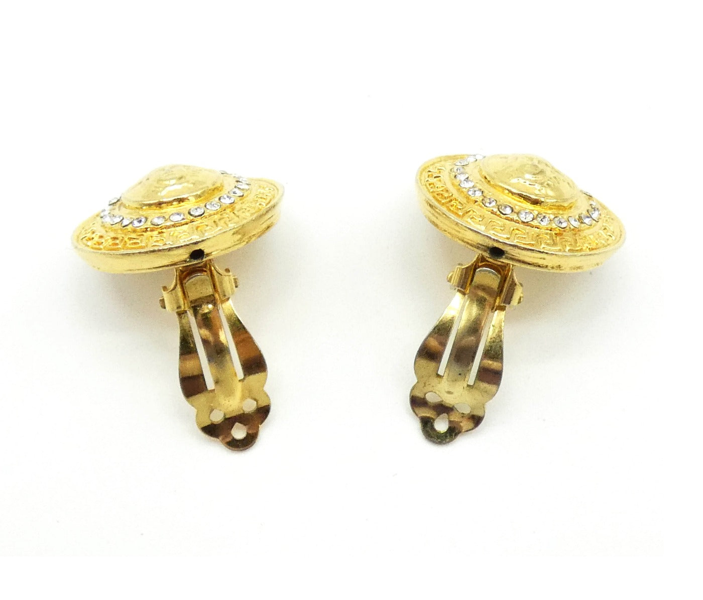 Gianni Versace Vintage Crystal Medusa Earrings