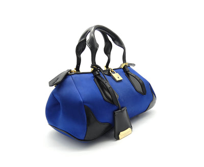 Burberry Prorsum The Blaze in Duchess Dark Sapphire Satin and Leather Bag Burberry