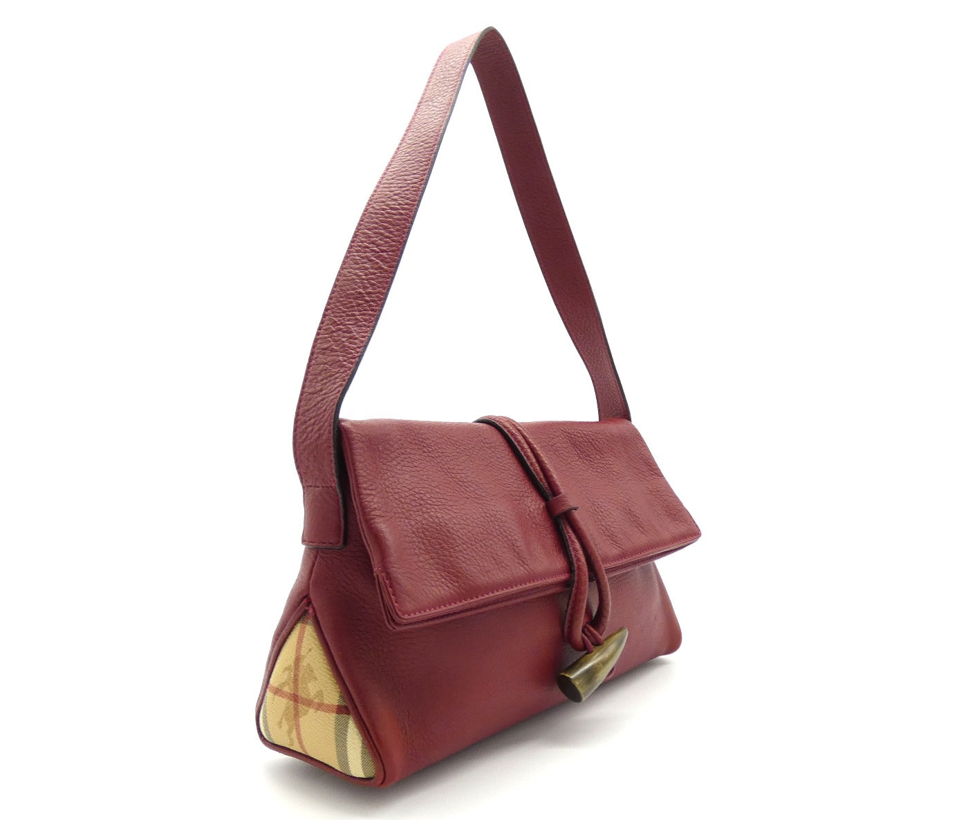 Burberry Vintage Red Leather Horn Bag