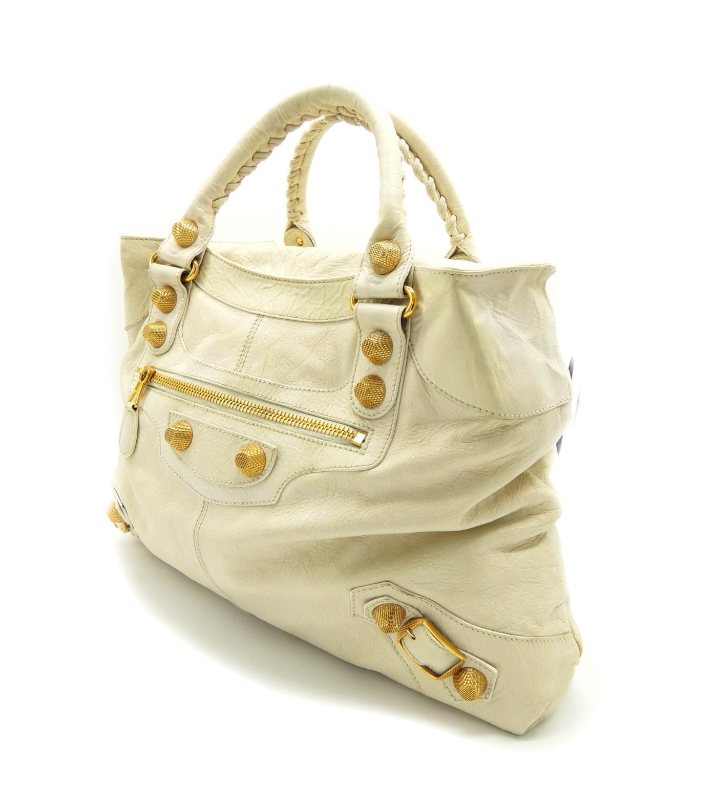 Balenciaga Bone Agneau Classic Giant 21 Brief Bag