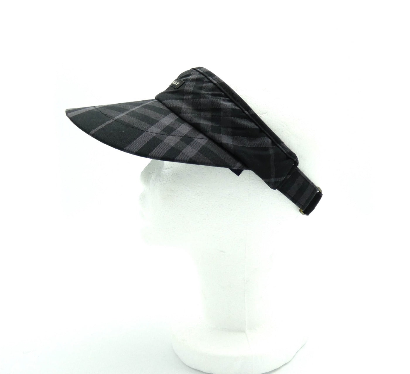 Burberry Black and Grey Nova Check Golf Visor Hats Burberry