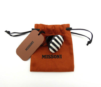 Missoni Modern Large Black and White Cocktail Ring Ring Missoni