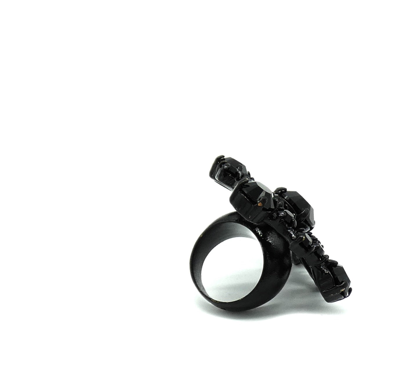 YSL Black Stone Cocktail Ring