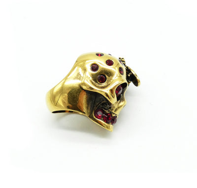 Alexander McQueen Gold Skull and Bee Ring