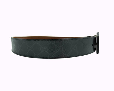 Gucci GG Black Grey Imprime Belt