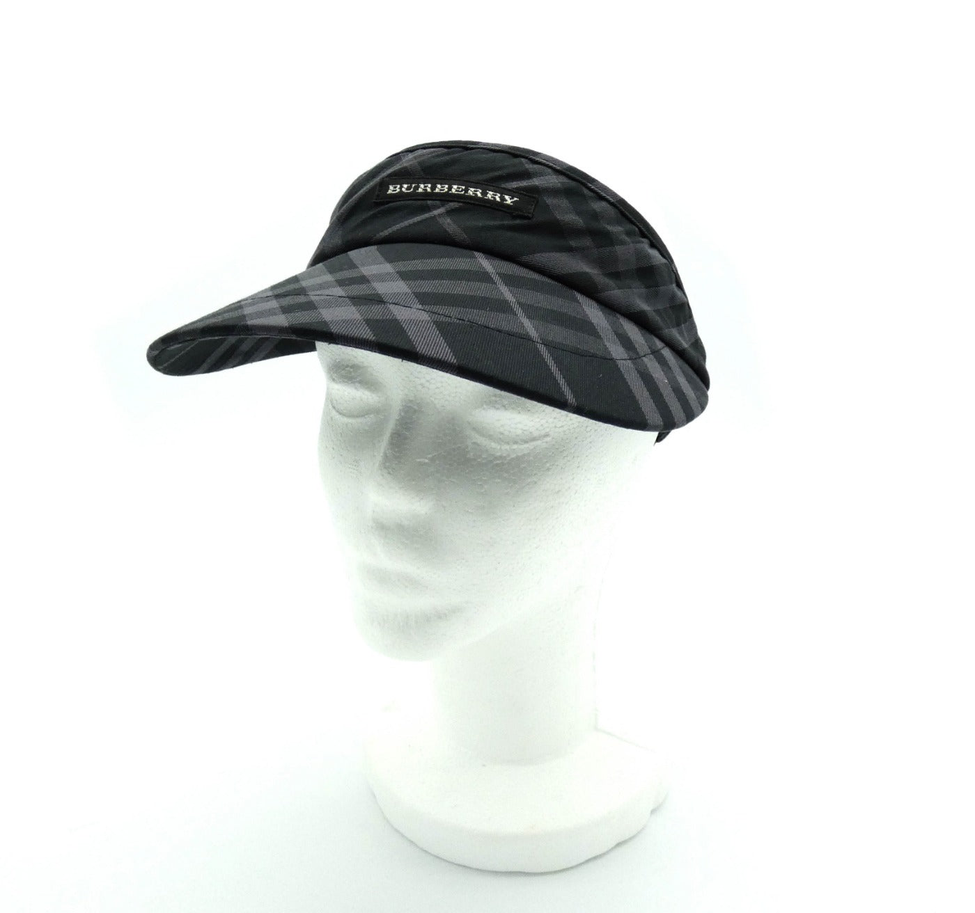 Burberry Black and Grey Nova Check Golf Visor Hats Burberry