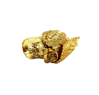 Alexander McQueen Gold Winged Skull Ring