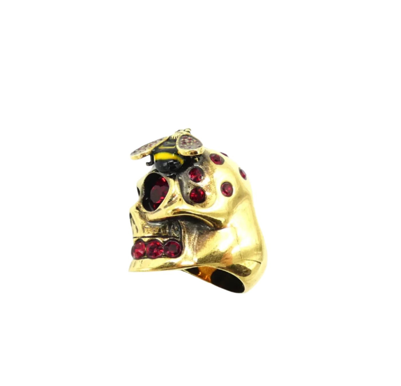 Alexander McQueen Gold Skull and Bee Ring