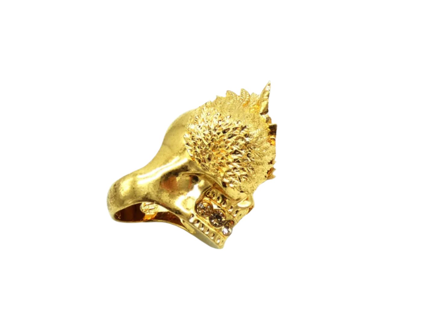 Alexander McQueen Gold Winged Skull Ring