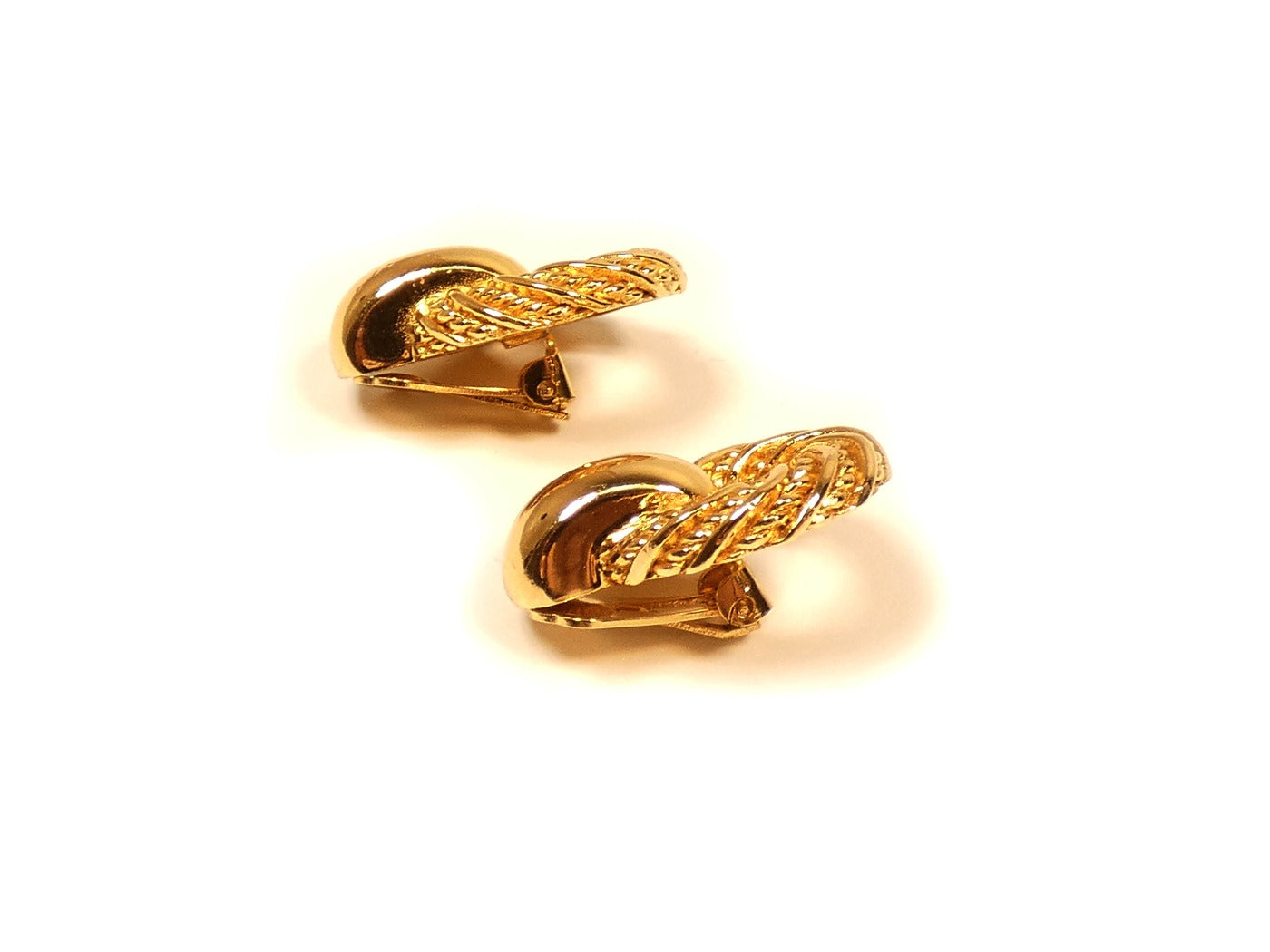 Christian Dior Gold Rope Clip Earrings Earrings Christian Dior