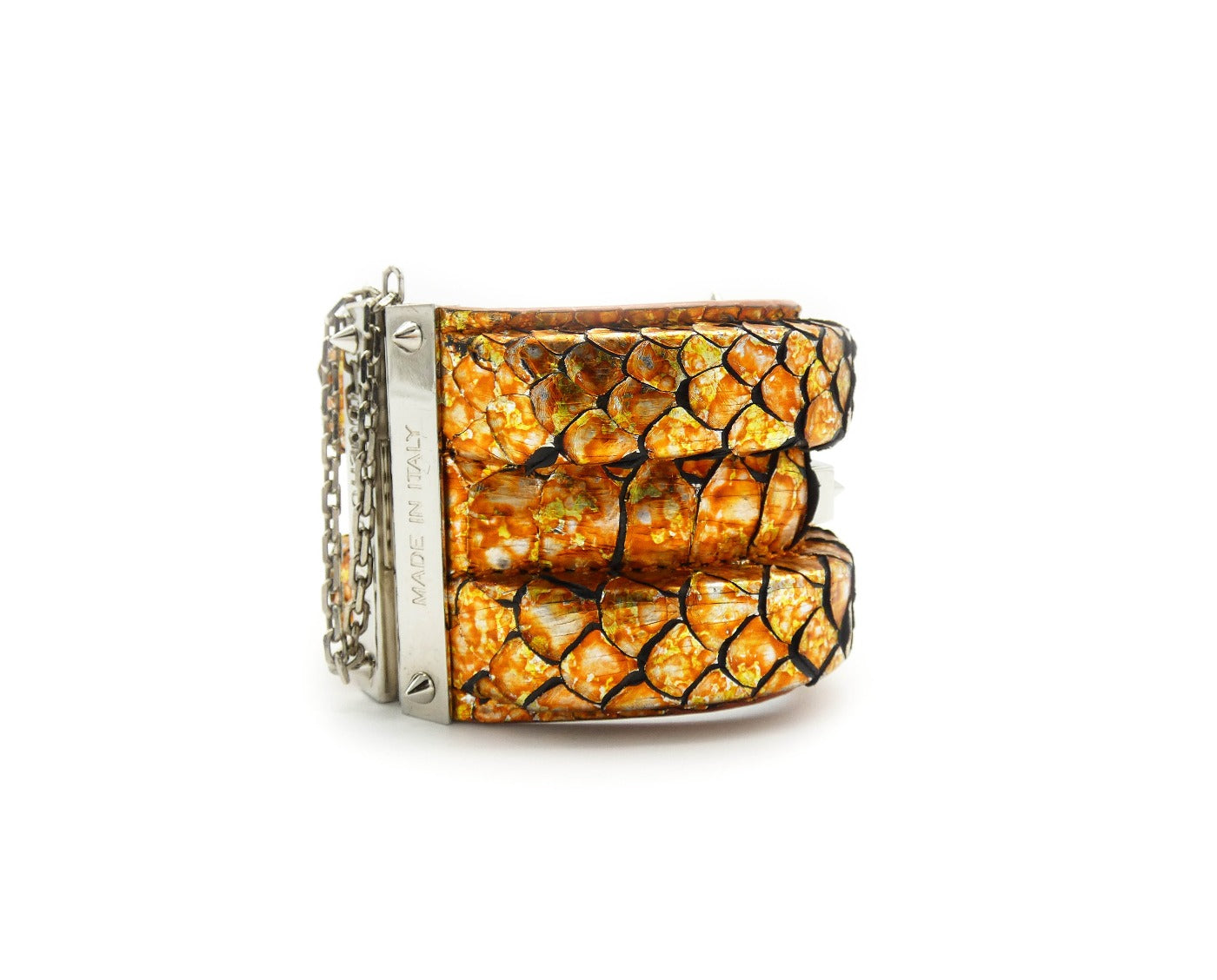 Roberto Cavalli Python Wide Metallic Cuff Bracelet Roberto Cavalli