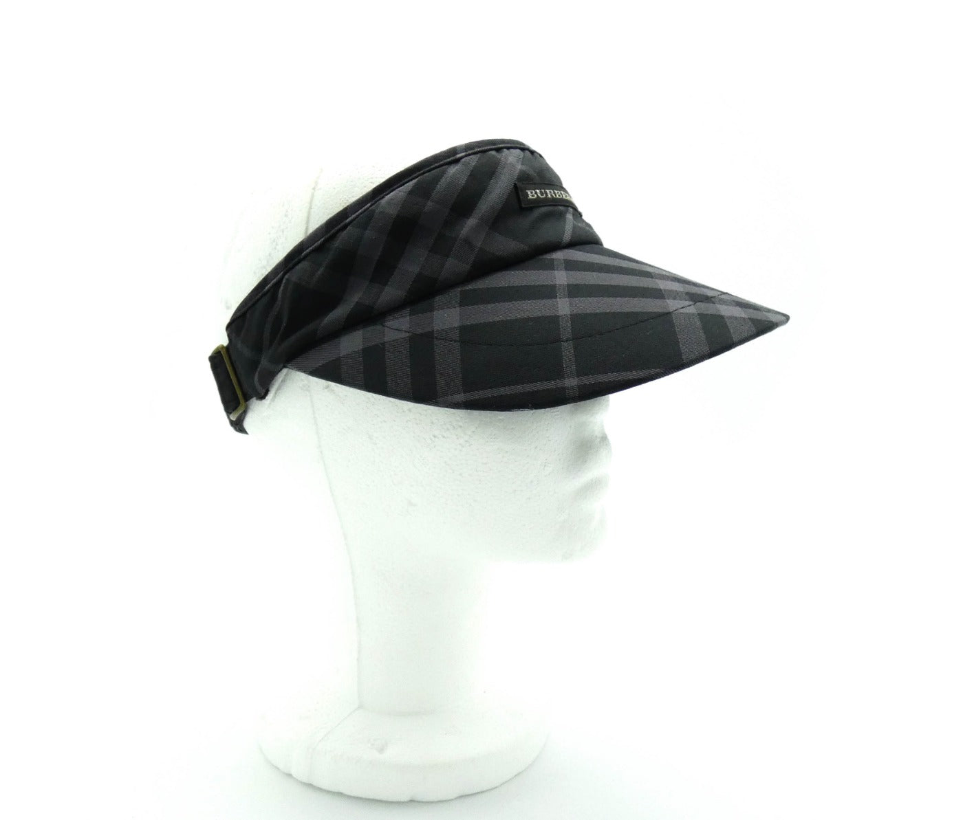 Burberry Black and Grey Nova Check Golf Visor Hats Burberry