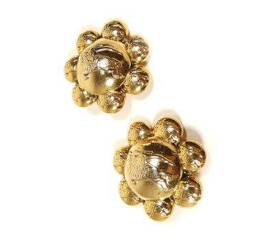 Burberrys Vintage Large Prorsum Gold Flower Earrings Earrings Burberry