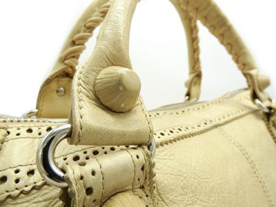 Balenciaga Praline Classic Brogue Work Covered 21 Bag