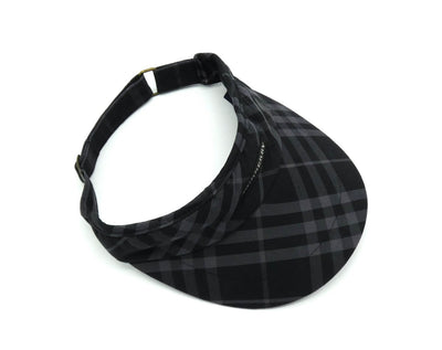 Burberry Black and Grey Nova Check Golf Visor Hats Burberry