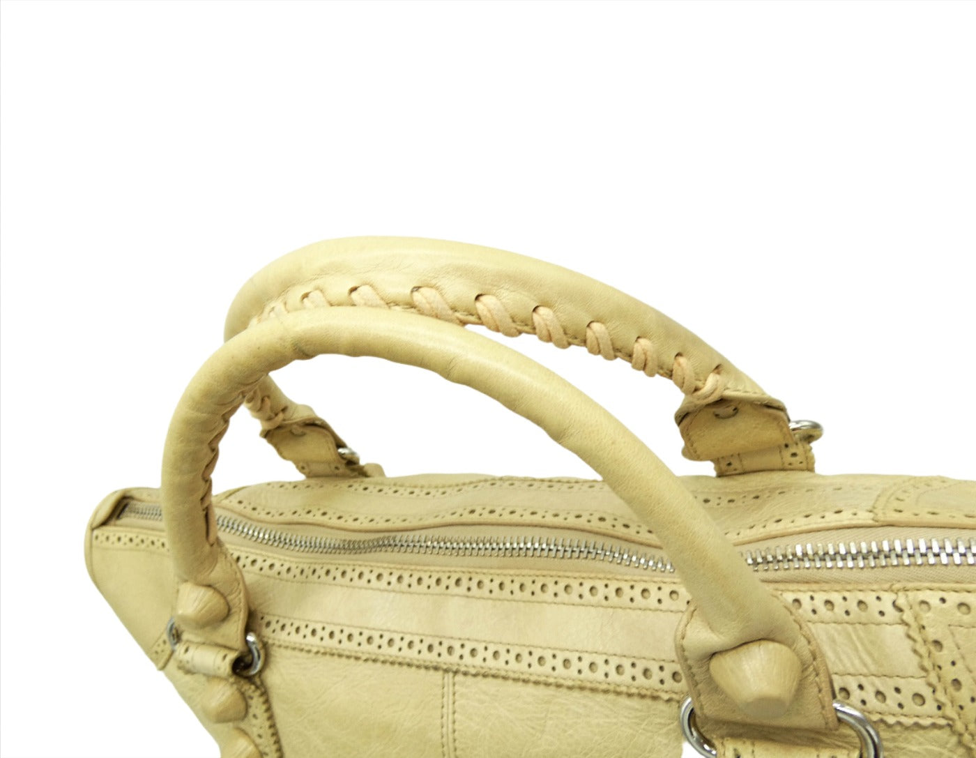 Balenciaga Praline Classic Brogue Work Covered 21 Bag