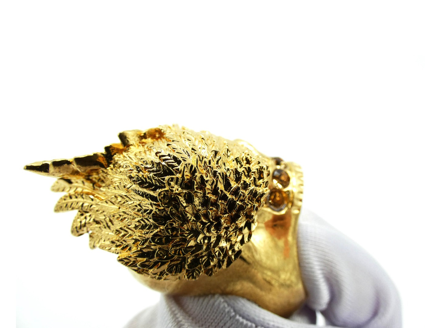 Alexander McQueen Gold Winged Skull Ring