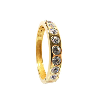 Christian Dior Swarovski Hinged Gold Bangle