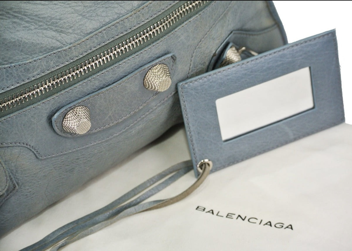 Balenciaga Storm Agneau Classic City Moto Giant 21 Silver Bag Balenciaga