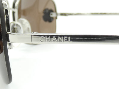 Chanel Brown Camellia Flower Rimless CC Sunglasses 4135