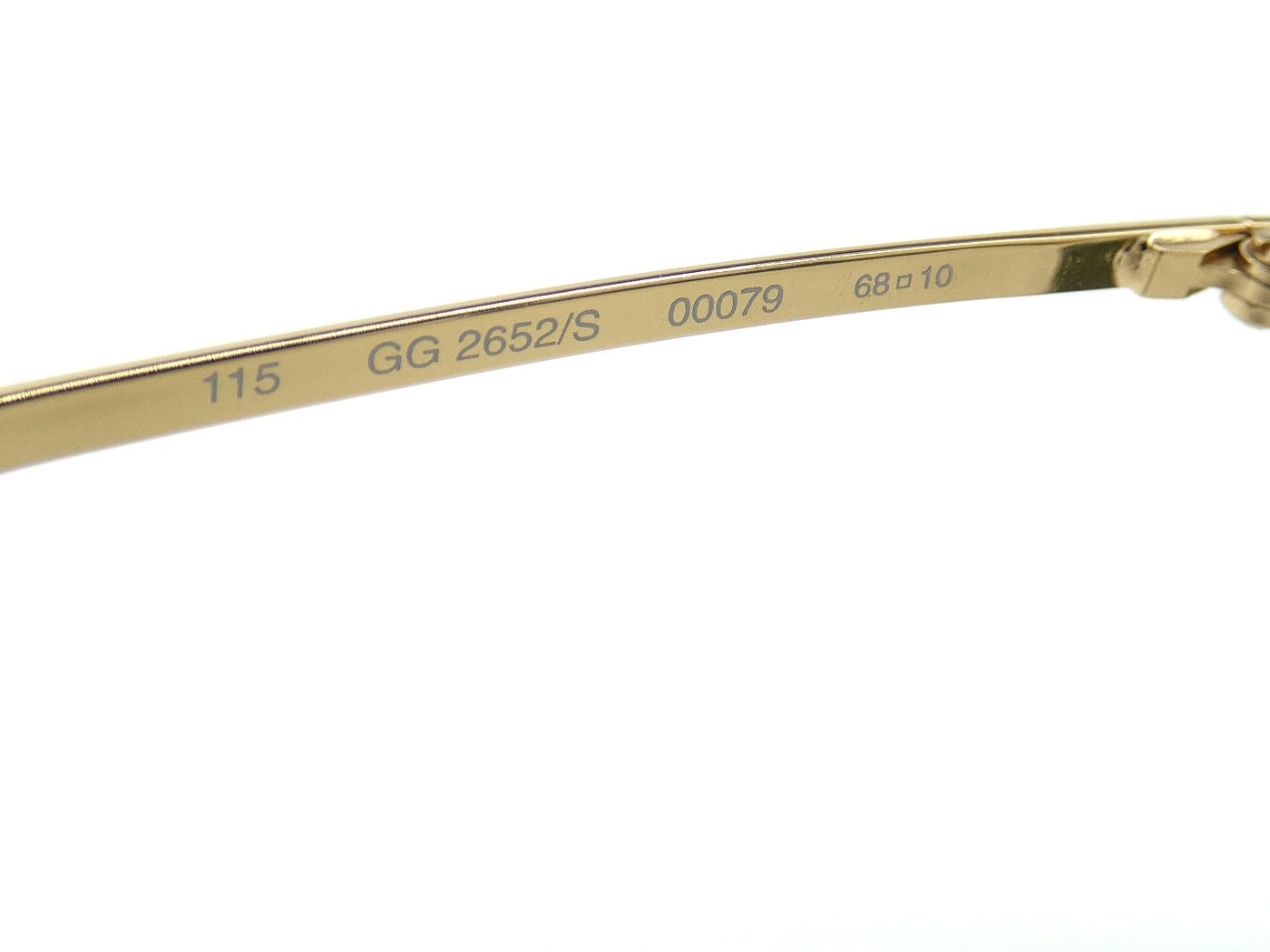 Gucci Vintage Gold Metal Rimless Sunglasses GG2652/S