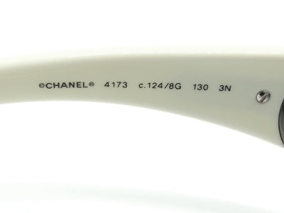 Chanel Vintage Black and White CC Logo Shield Sunglasses 4173