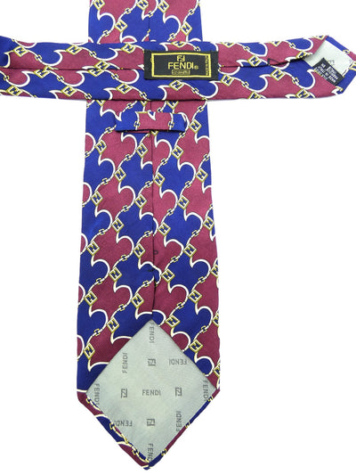 Fendi Vintage Graphic Print Silk Tie