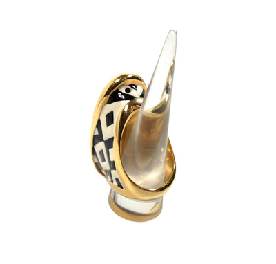 Tom Ford Black and White Enamel Cocktail Ring