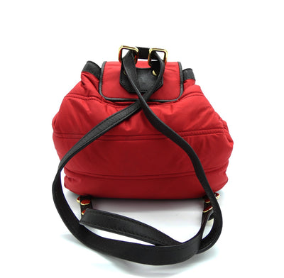 Burberry Quilted Convertible Red Nylon Backpack