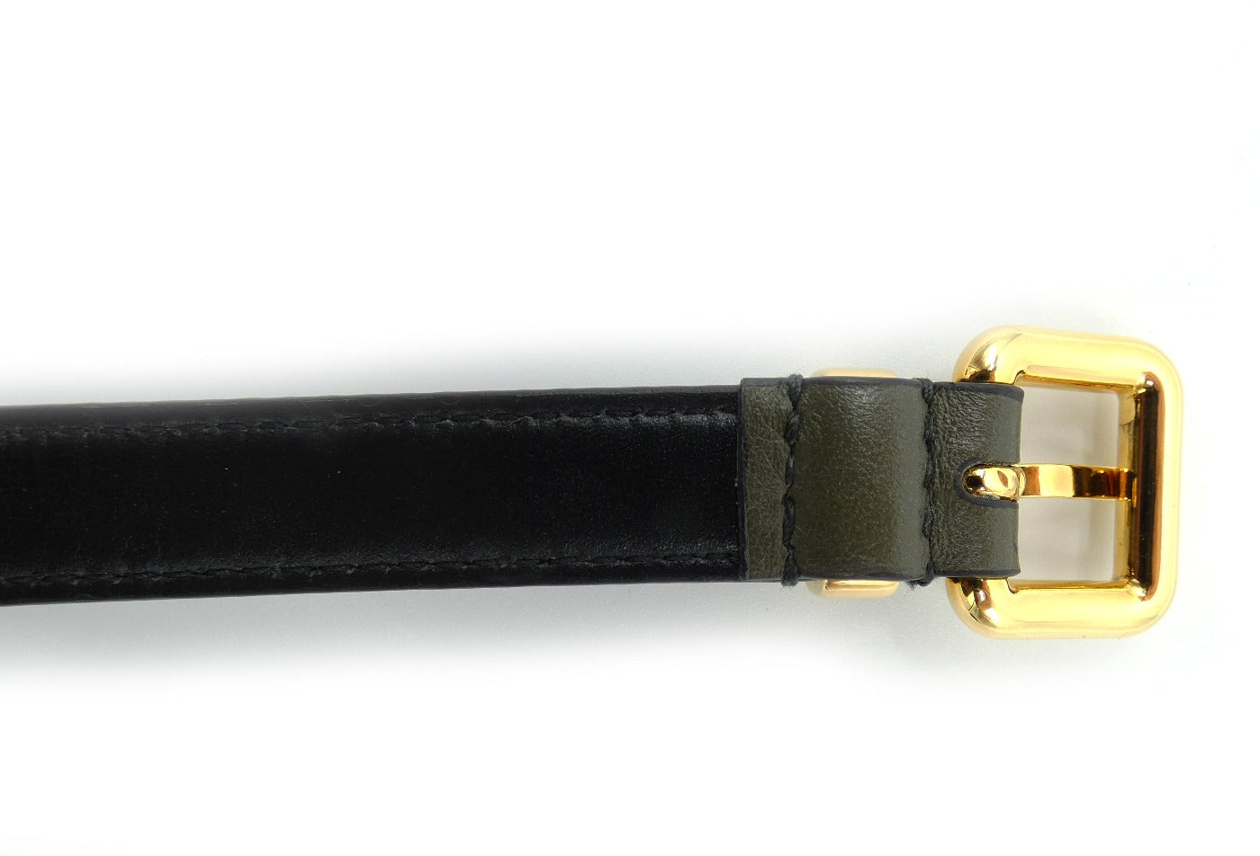 Miu Miu Dark Olive Leather Skinny Belt Belt Miu Miu