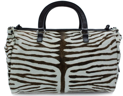 Prada Zebra Pony Medium Handle Bag