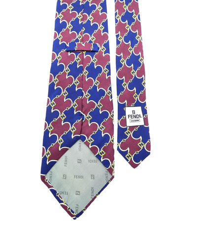 Fendi Vintage Graphic Print Silk Tie