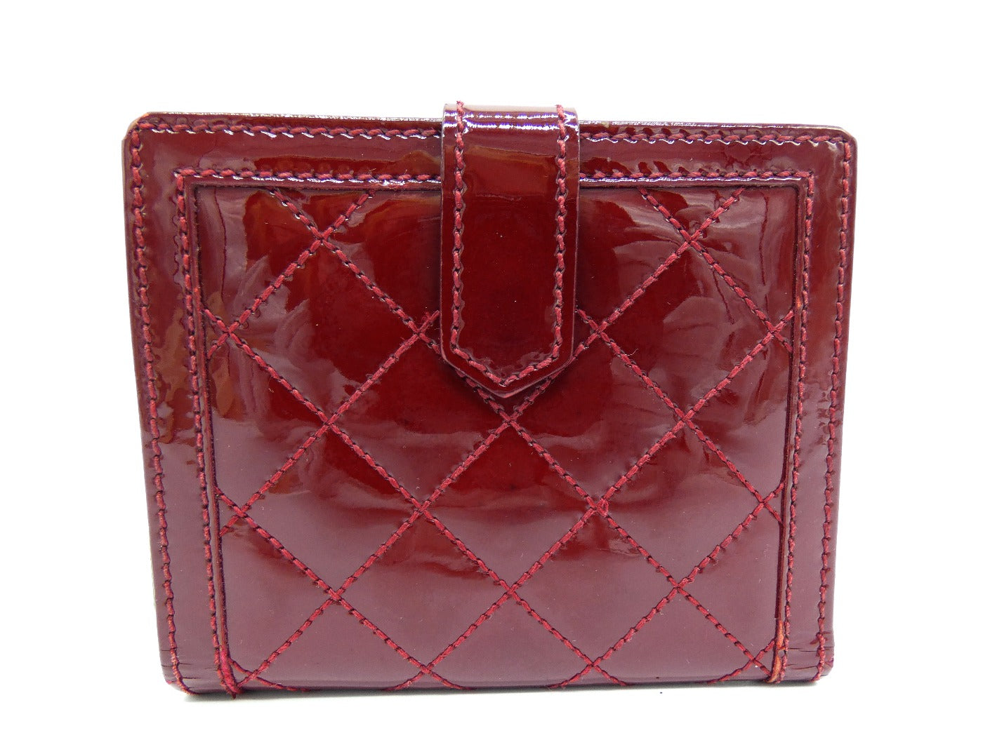 Burberry Prorsum Deep Wine Patent Leather Compact Wallet