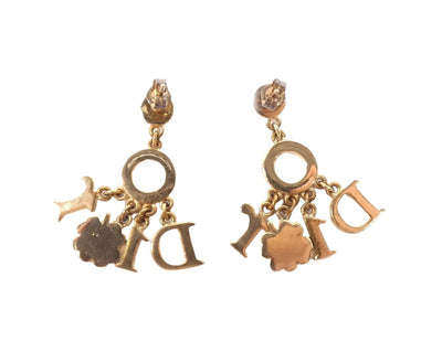 Christian Dior Clover Logo Charm Earrings Earrings Christian Dior